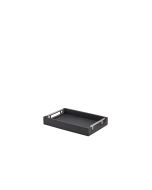 GenWare Solid Black Tray with Metal Handles 30 x 20cm