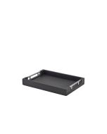 GenWare Solid Black Tray with Metal Handles 35 x 25cm