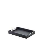 GenWare Solid Black Butlers Tray with Metal Handles 45 x 33cm