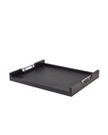 GenWare Solid Black Low Wall Butlers Tray with Metal Handles 54.5 x 44cm