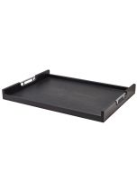 GenWare Solid Black Low Wall Butlers Tray with Metal Handles 65 x 49cm
