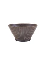 Terra Porcelain Black Fluted Conical Bowl 11.5cm