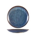 Terra Porcelain Aqua Blue Deep Coupe Plate 28cm