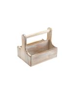 Medium White Wooden Table Caddy