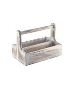 White Wooden Table Caddy