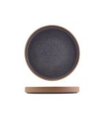 GenWare Kava Black Stoneware Raw Wall Presentation Plate 20cm