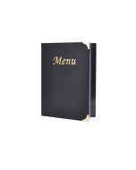 A4 Menu Holder Black 8 Pages
