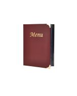 A4 Menu Holder Wine Red 8 Pages