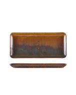 Terra Porcelain Rustic Copper Narrow Rectangular Platter 31 x 14cm