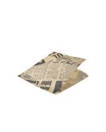 Greaseproof Paper Bags Brown Newspaper Print 17.5 x 17.5cm