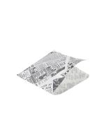Greaseproof Paper Bags White Newspaper Print 17.5 x 17.5cm