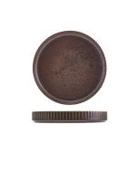 Terra Porcelain Black Fluted Presentation Plate 18cm