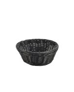 Black Round Polywicker Basket 21Dia x 8cm