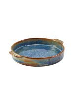 Terra Porcelain Aqua Blue Round Eared Dish 20.3cm