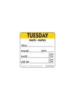 50mm Tuesday Removable Day Label (500)