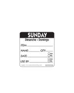 50mm Sunday Removable Day Label (500)