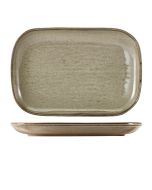 Terra Porcelain Grey Rectangular Plate 34.5 x 23.5cm