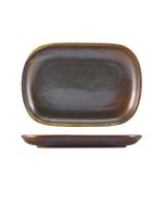 Terra Porcelain Rustic Copper Rectangular Plate 24 x 16.5cm