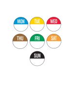 19mm Removable Day of the Week Labels 7 Days (7 X 1000)