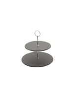 Genware Slate 2-Tier Cake Stand 20/25cm