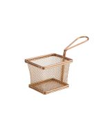 Copper Serving Fry Basket Rectangular 10 x 8 x 7.5cm