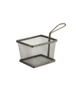 Black Serving Fry Basket Rectangular 12.5 x 10 x 8.5cm