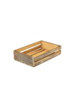 Genware Dark Rustic Wooden Crate 35 x 23 x 8cm