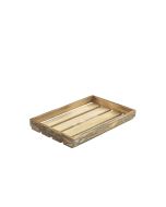 Genware Dark Rustic Wooden Crate 35 x 23 x 4cm