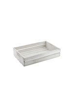Genware White Wash Wooden Crate 35 x 23 x 8cm
