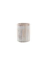 GenWare White Wash Acacia Wood Cutlery Cylinder