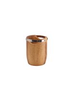 GenWare Acacia Wood Cutlery Cylinder with Metal Handles