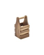 Acacia Wood Cutlery Holder 10 x 10 x 20cm