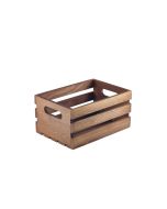 Genware Dark Rustic Wooden Crate 21.5x15x10.8cm