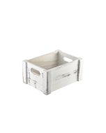 Genware White Wash Wooden Crate 22.8x16.5x11cm