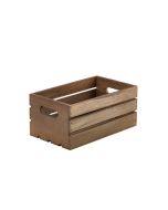 Genware Dark Rustic Wooden Crate 27 x 16 x 12cm