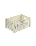 Genware White Wash Wooden Crate 34 x 23 x 15cm