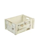 Genware White Wash Wooden Crate 41 x 30 x 18cm