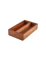 GenWare Acacia Wood 2 Compartment Cutlery Tray