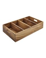 Acacia Wood 4 Compartment Cutlery Tray