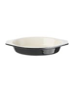 Vogue Black Cast Iron Oval Gratin Dish 650ml