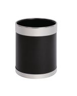 Bolero Waste Paper Bin Black with Silver Rim 10.2Ltr Y805