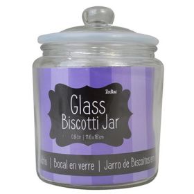 Glass Biscotti Jar 16cmH 11.6cmD 0.9Litres