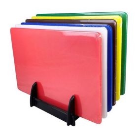 Set of 6 18" x 12" Colour Coded Chopping Boards & Rack  SXCBSET6RACK