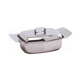 Stainless Steel Butter Dish & Lid 250G (0.5Lb) - Genware