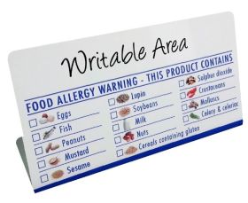 Food Allergen Notice - BT024 -  Write on, Wipe off
