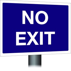 No Exit Sign 300x400mm Post Mounted