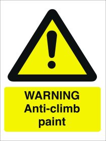 Warning Anti Climb Paint. 400x300mm. Exterior