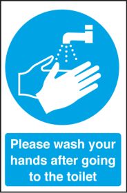 Wash your hands after going to the toilet. 300x200mm. S/A