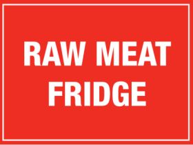 Raw Meat Fridge. 150x200mm. Self Adhesive Vinyl
