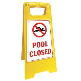 Pool Closed Floor Stand Yellow 620x300mm Foldable